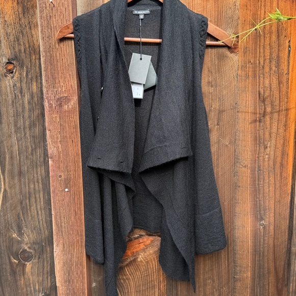 Ann Demeulemeester “Liza” Wool Knit Vest – Black | Asymmetrical Button Detail - Picture 1 of 13